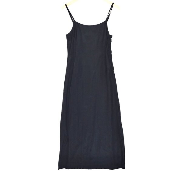 Rusty Black Satin Slip Dress Fits XS-S Adjustable Straps Minimal Surf Beachwear - Picture 2 of 8